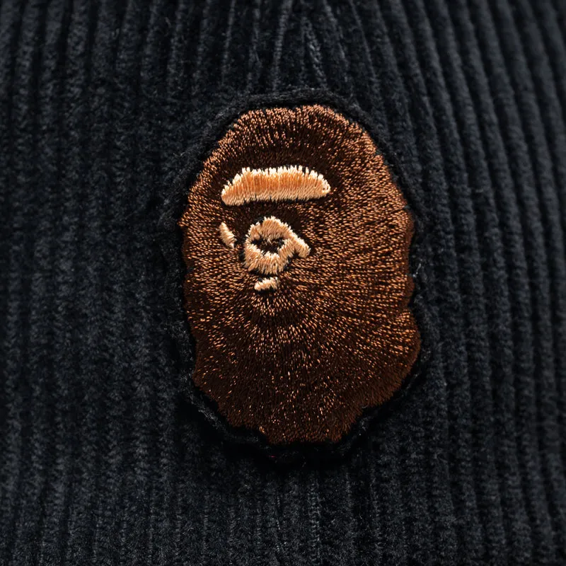 A Bathing Ape Ape Head Corduroy Strapback - Black