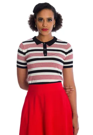 Banned Apparel - Audry Stripe Red - Polo