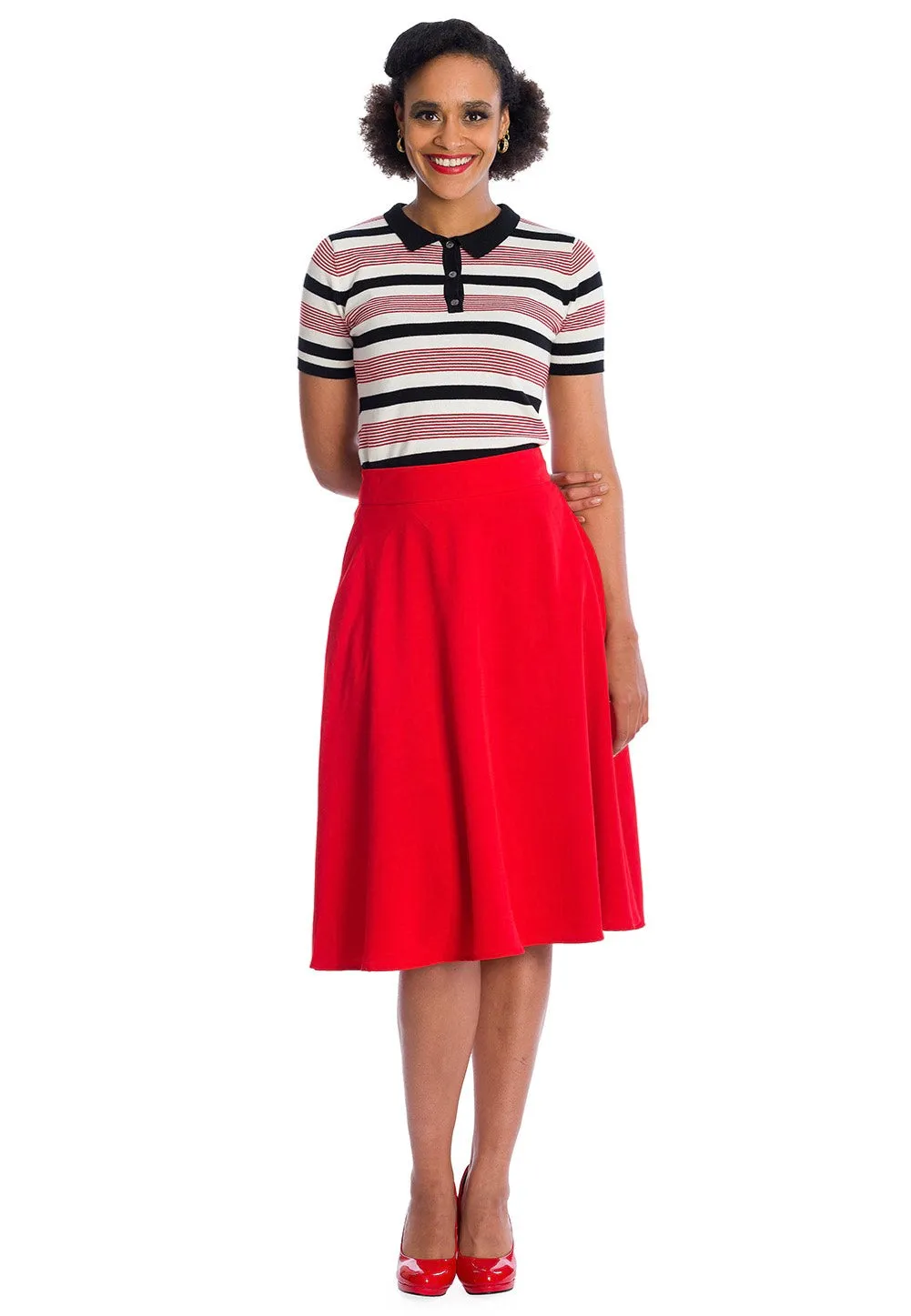 Banned Apparel - Audry Stripe Red - Polo