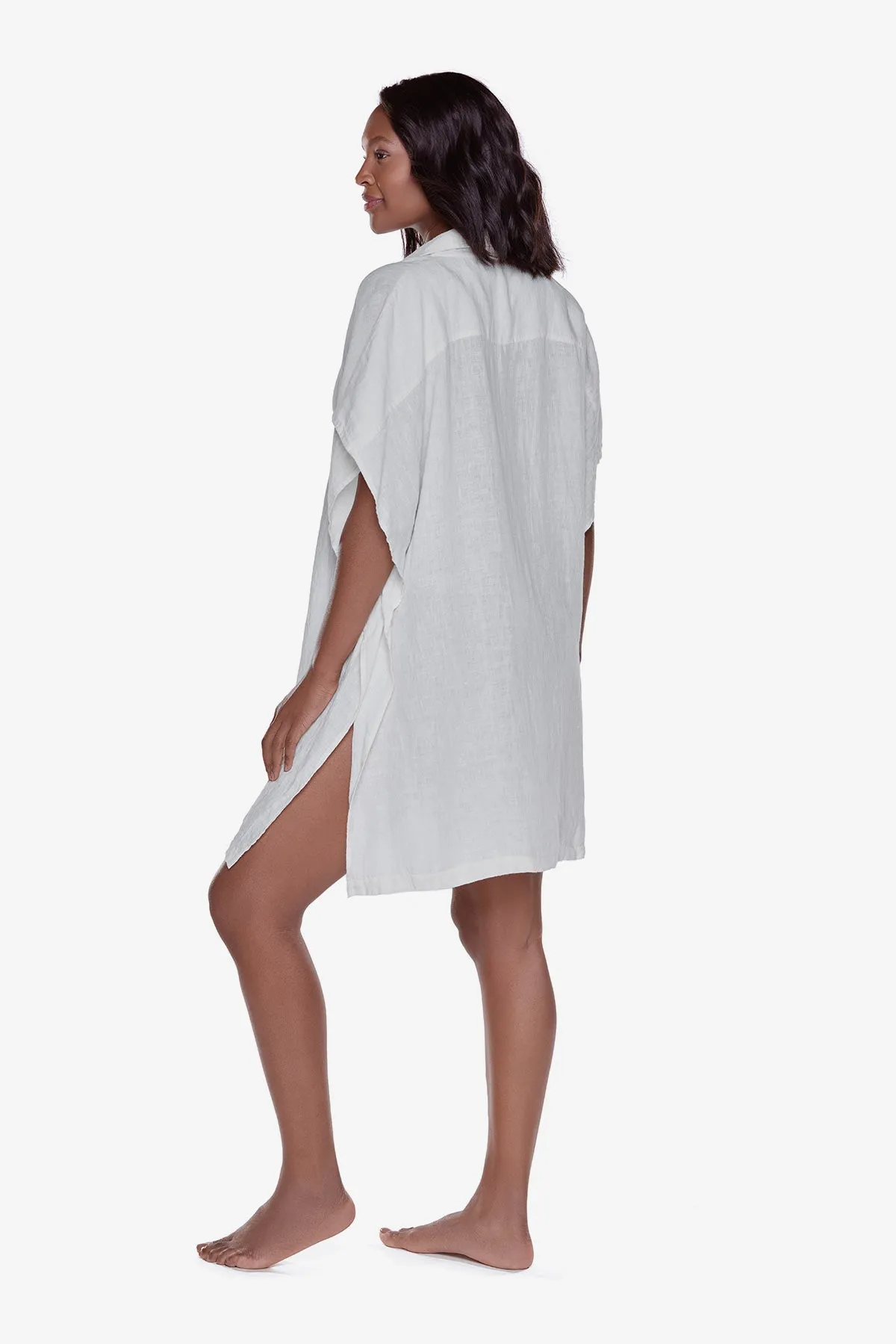 Beach Shirt Cover Up in Ivory