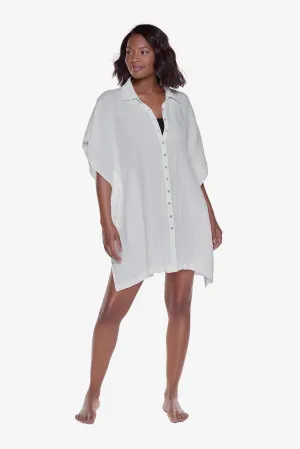 Beach Shirt Cover Up in Ivory