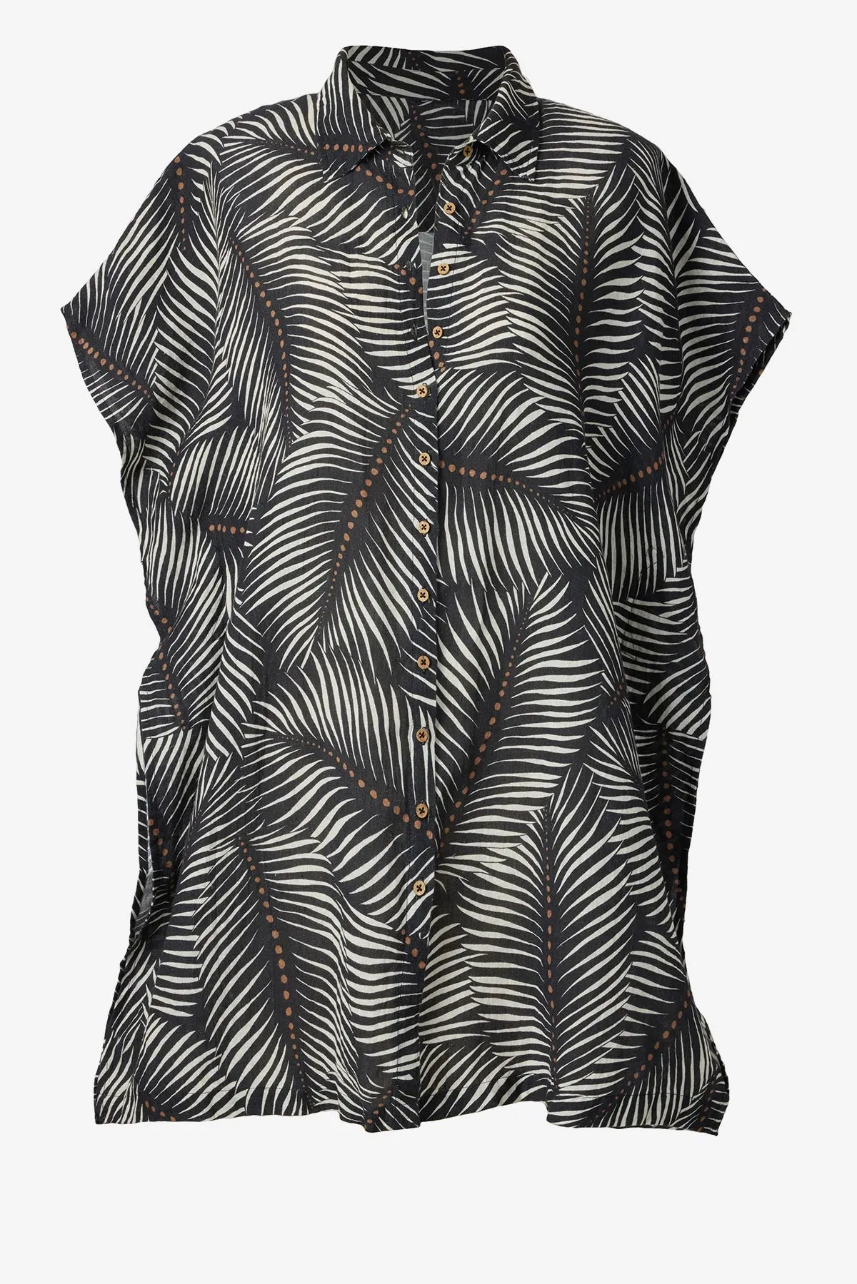 Beach Shirt Cover Up in Perla Palma