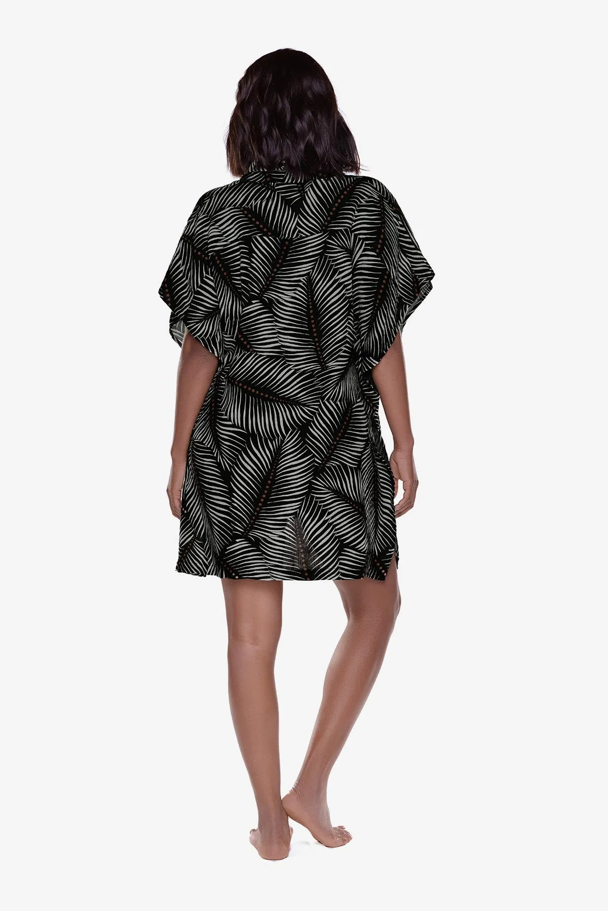 Beach Shirt Cover Up in Perla Palma