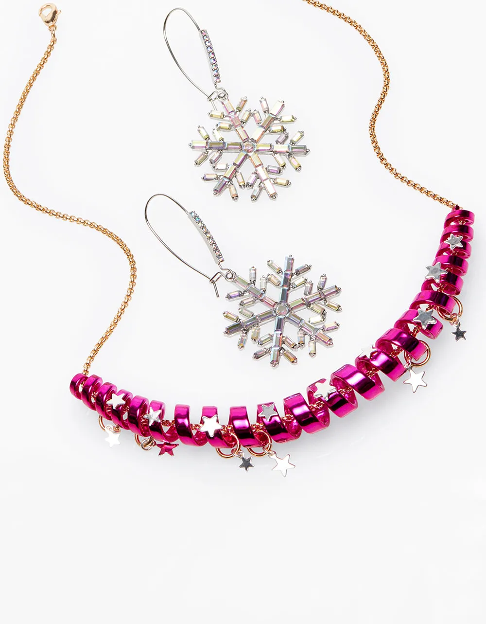 BETSEYS HOLIDAY COIL NECKLACE PINK Betsey Johnson