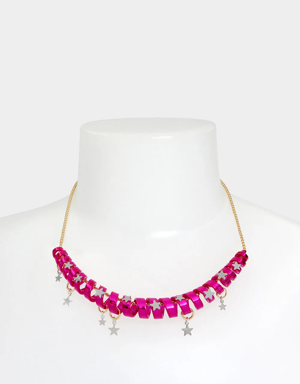 BETSEYS HOLIDAY COIL NECKLACE PINK Betsey Johnson