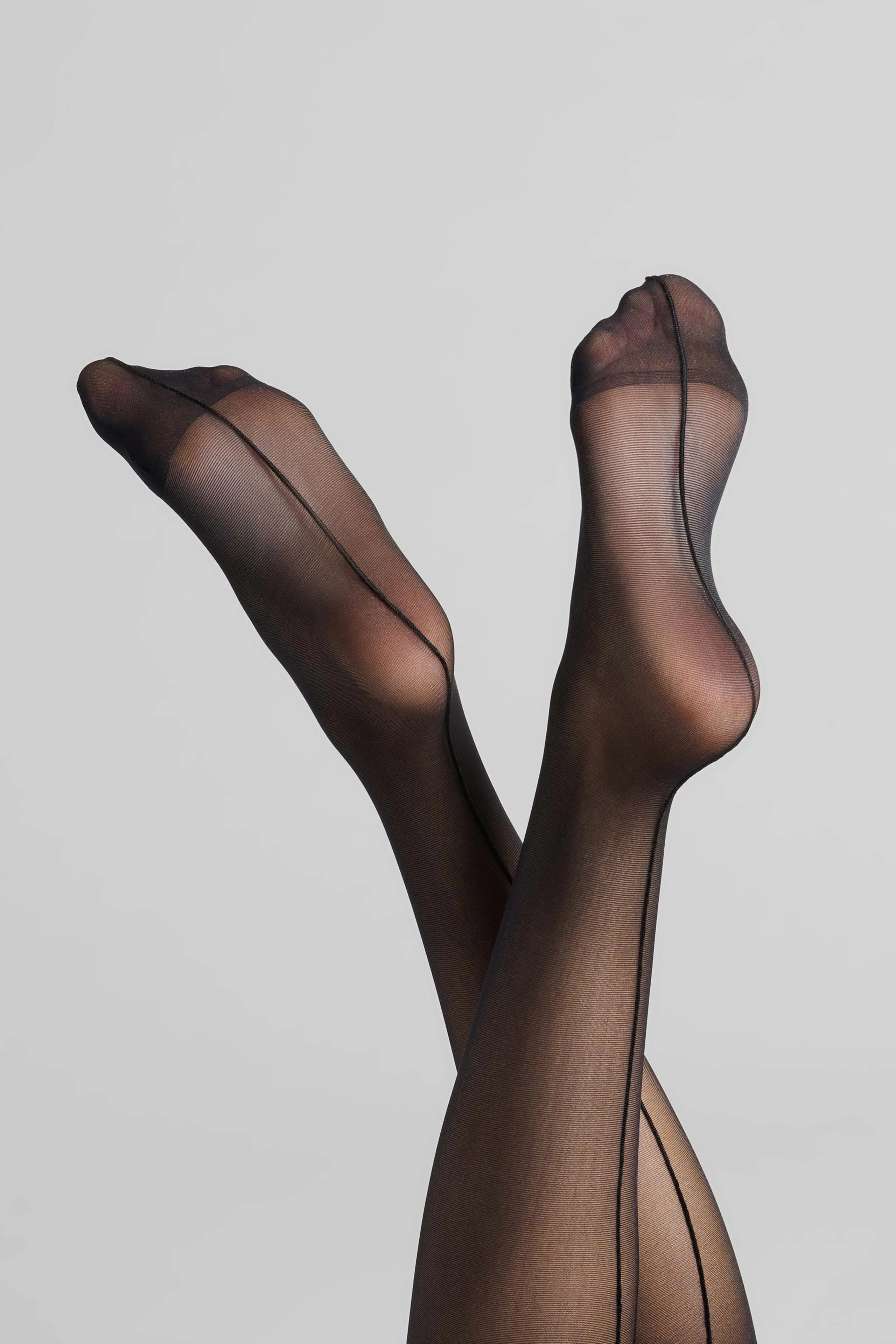Cut and curled back seamed stockings - 20D - Les Coquetteries Maison Close