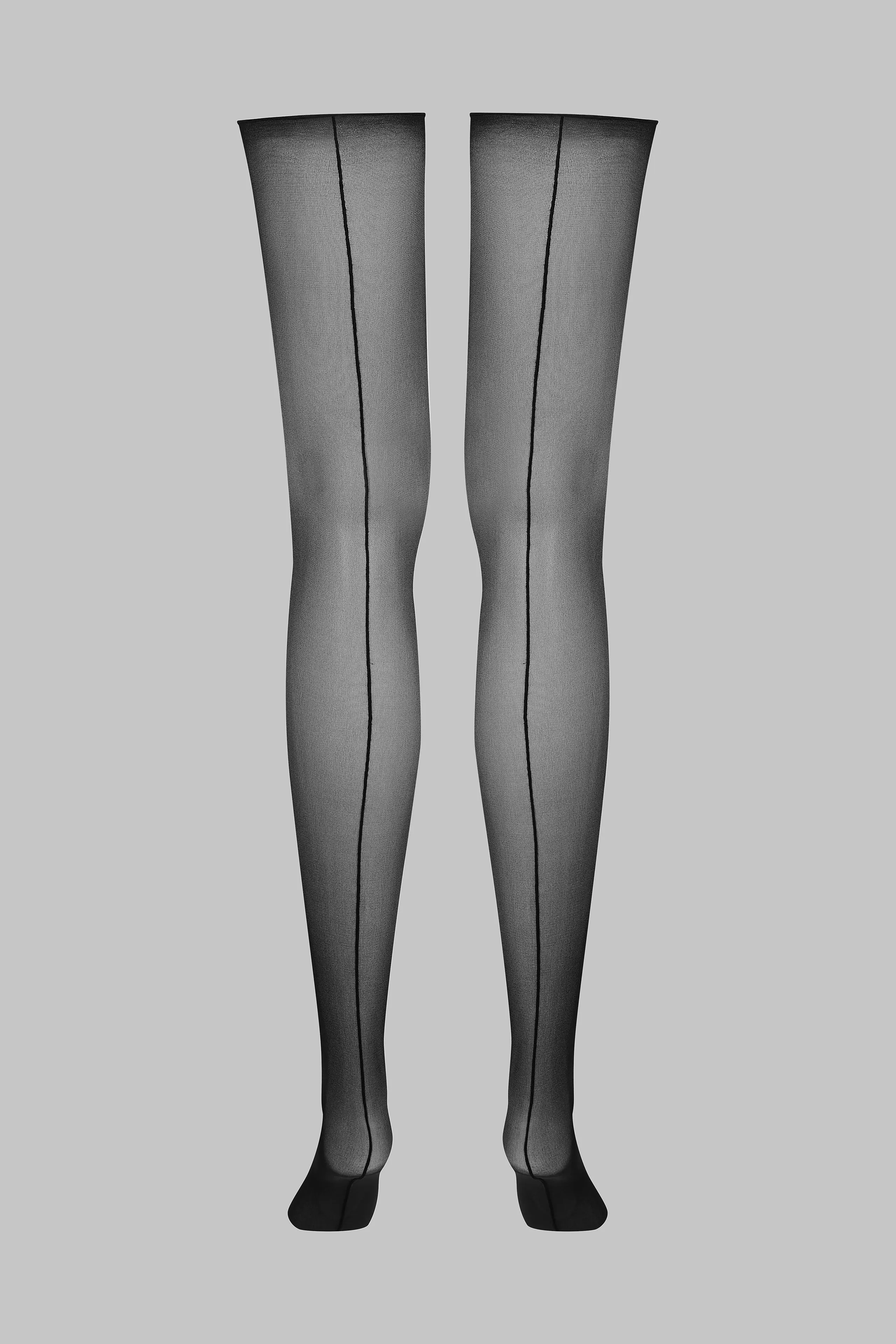 Cut and curled back seamed stockings - 20D - Les Coquetteries Maison Close