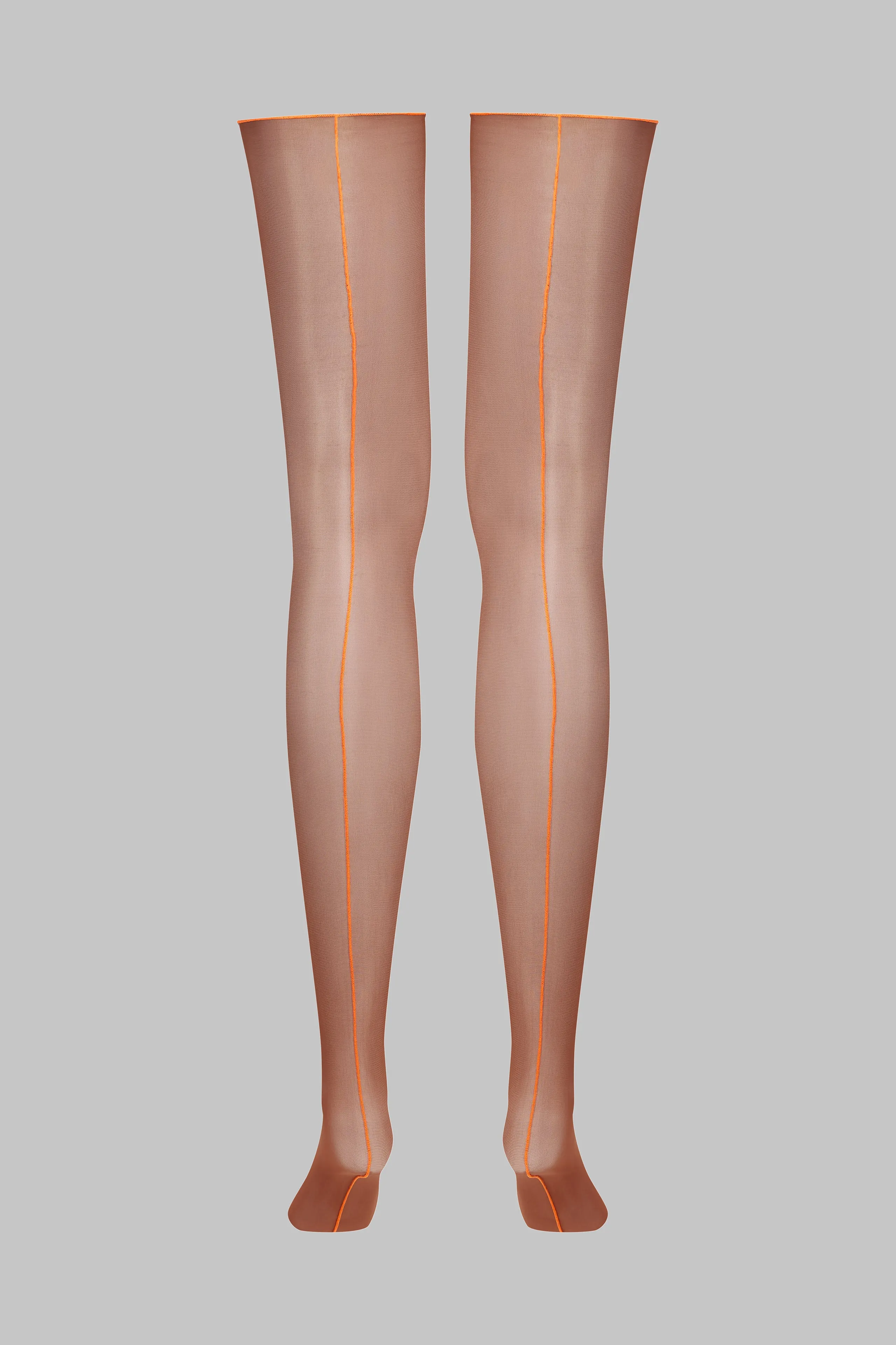 Cut and curled neon seamed stockings - 20D - Les Coquetteries Maison Close