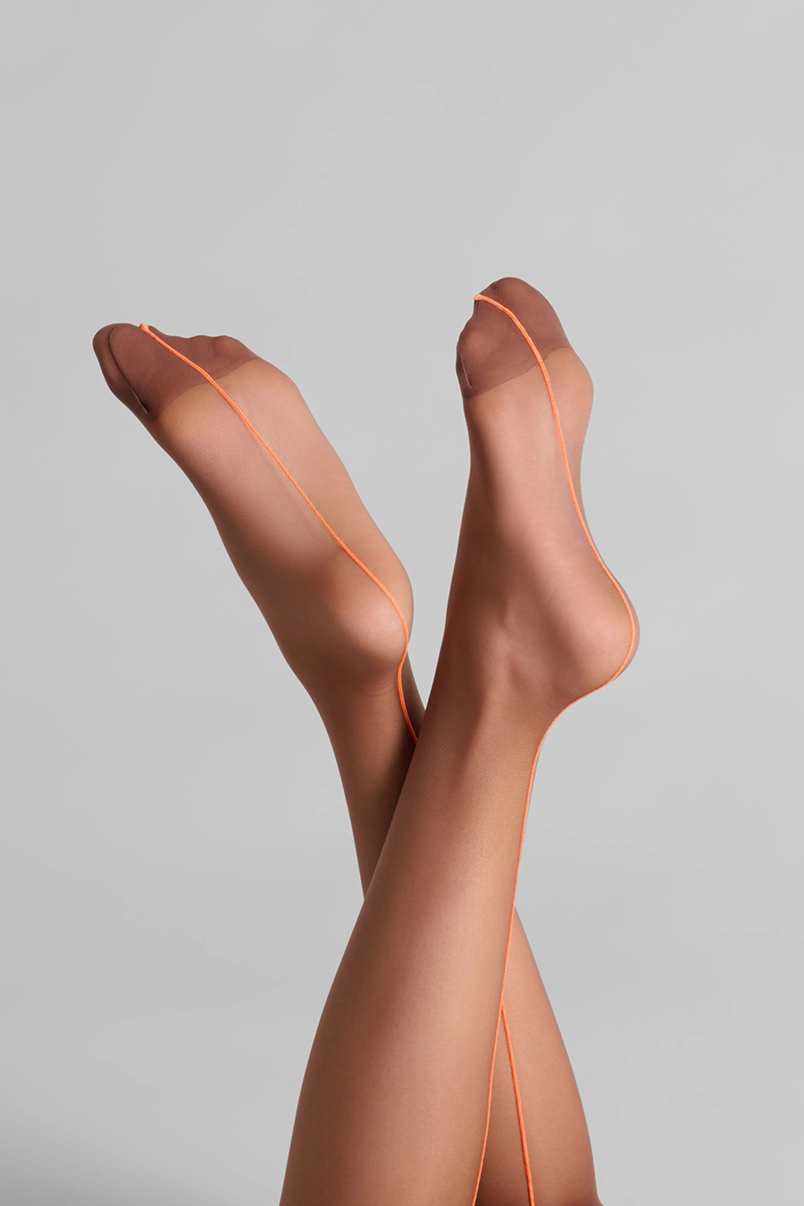 Cut and curled neon seamed stockings - 20D - Les Coquetteries Maison Close