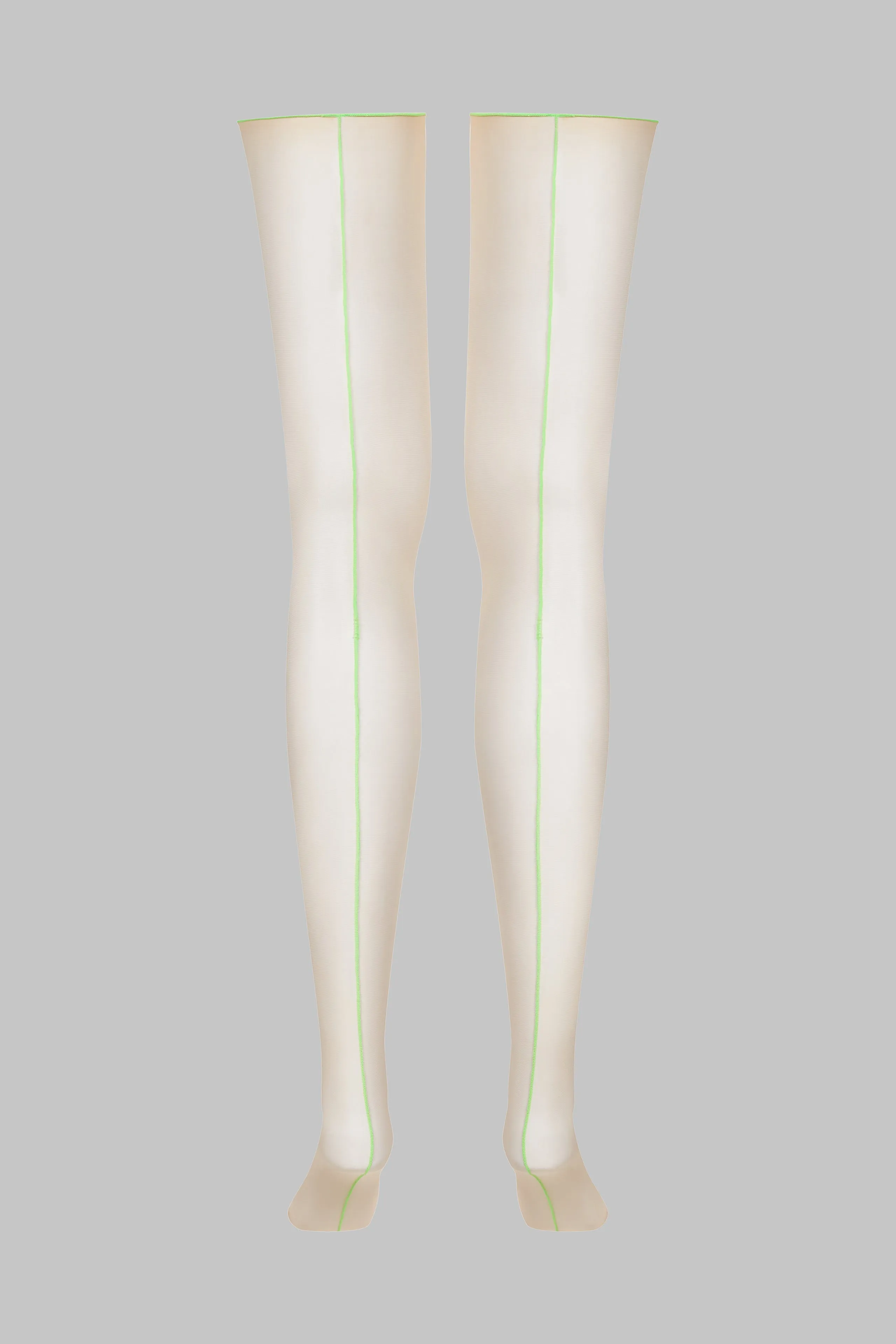 Cut and curled neon seamed stockings - 20D - Les Coquetteries Maison Close