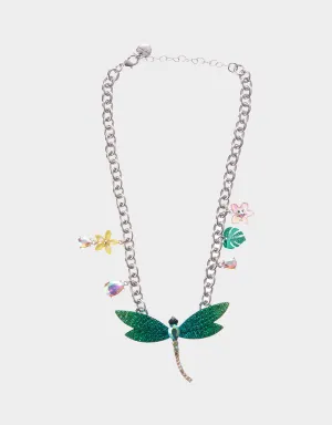 GARDEN GLAM GRADONFLY FRONTAL NECKLACE BLUE Betsey Johnson