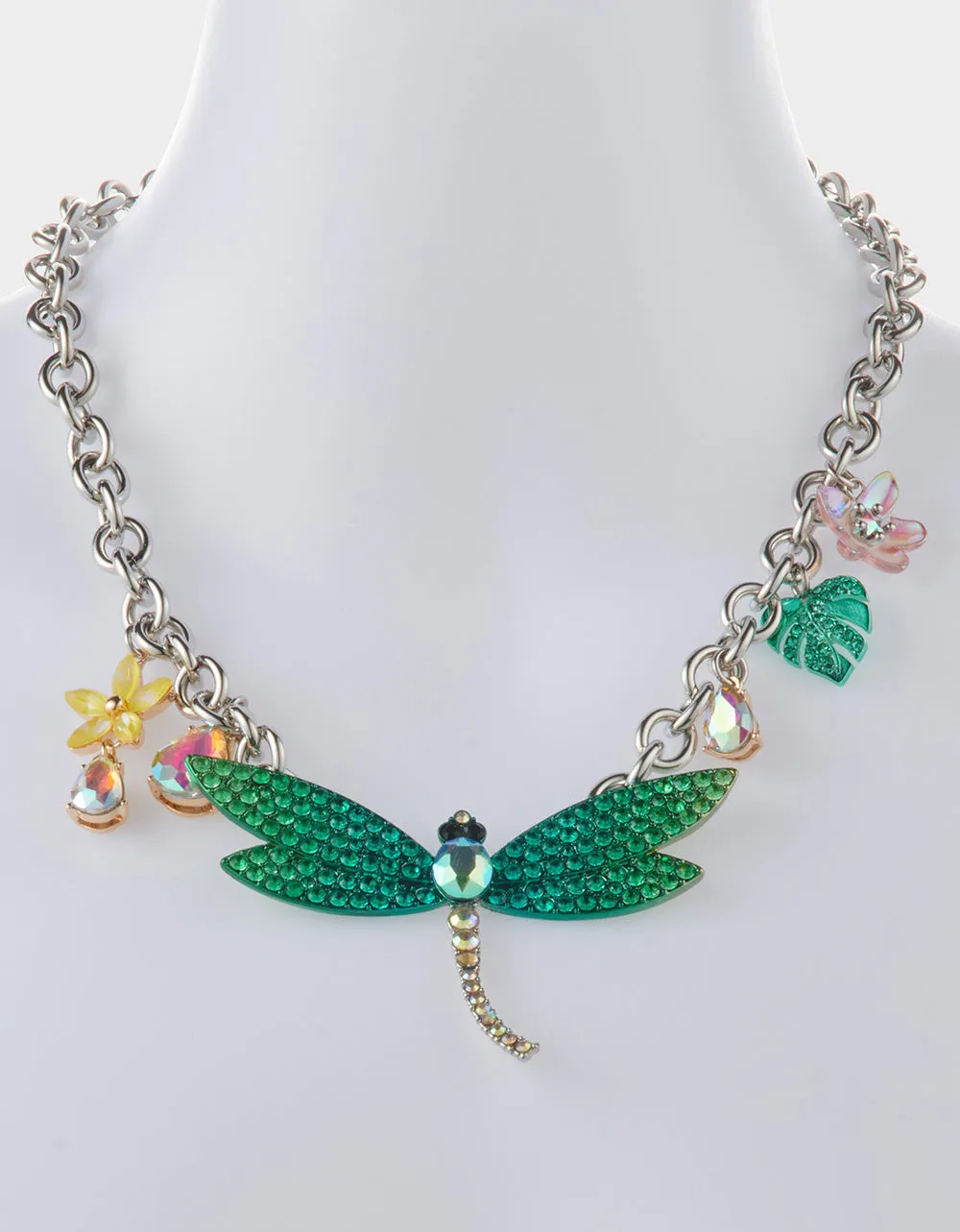 GARDEN GLAM GRADONFLY FRONTAL NECKLACE BLUE Betsey Johnson