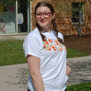 Image One BGSU Outline Flowers Tee