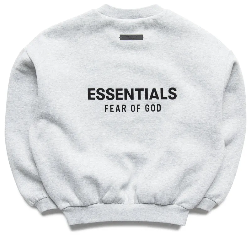 Kids Fear Of God Essentials Fleece Crewneck - Light Heather Gray