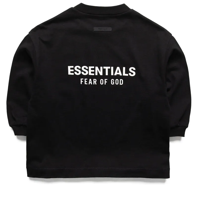 Kids Fear Of God Essentials Jersey L/S Tee - Black