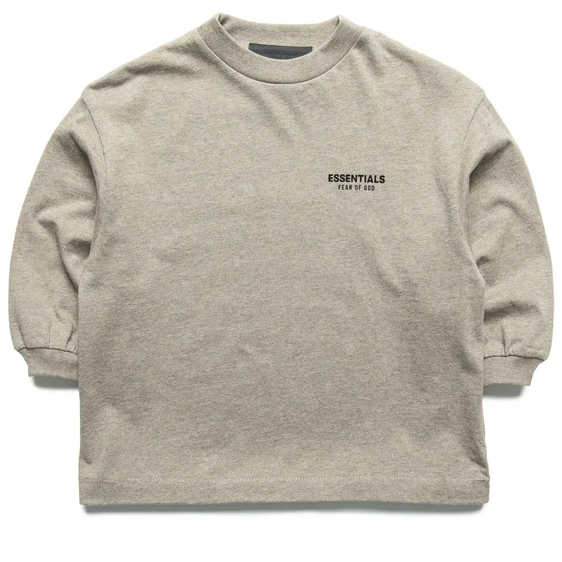 Kids Fear Of God Essentials Jersey L/S Tee - Heather Gray