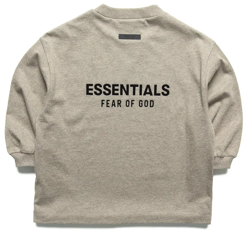 Kids Fear Of God Essentials Jersey L/S Tee - Heather Gray