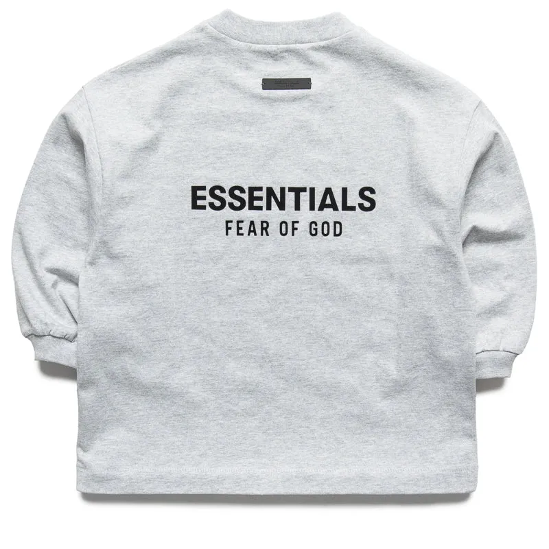 Kids Fear Of God Essentials Jersey L/S Tee - Light Heather Gray