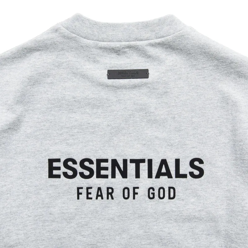 Kids Fear Of God Essentials Jersey L/S Tee - Light Heather Gray