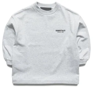 Kids Fear Of God Essentials Jersey L/S Tee - Light Heather Gray