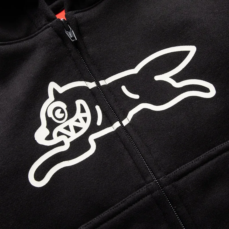 Kids Ice Cream Dog Town Zip Front Hoodie - Black