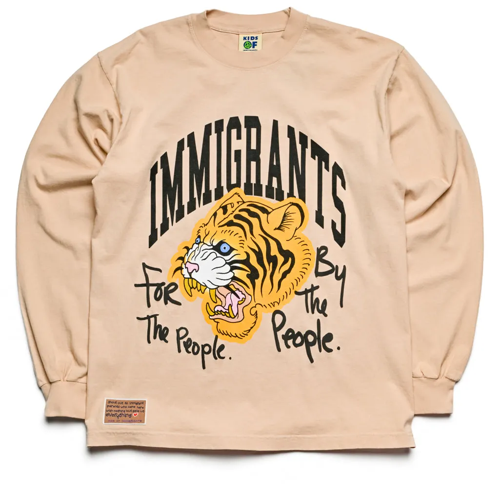 Kids of Immigrants Tiger L/S Tee - Beige