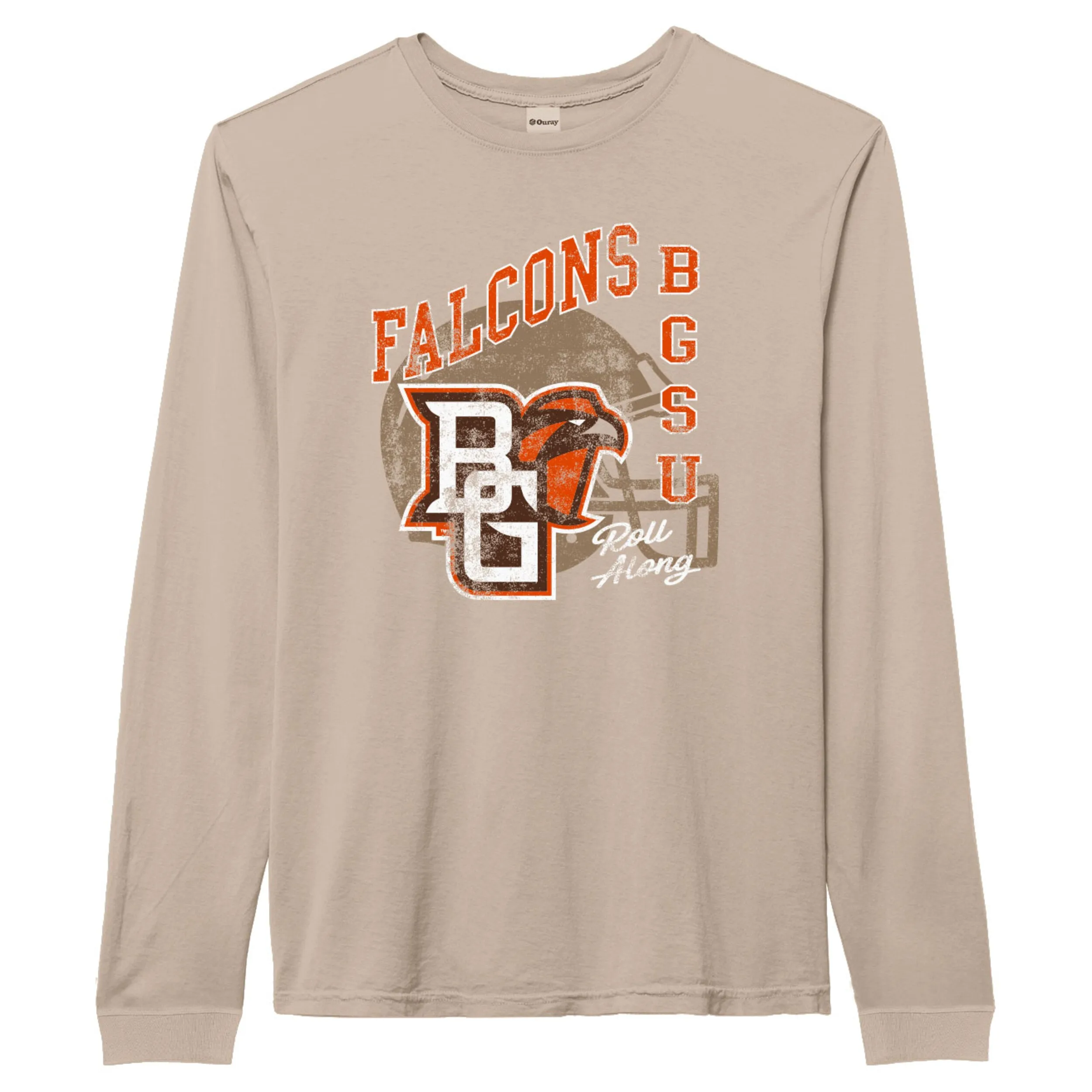Ouray Falcons Roll Along Helmet Pigment Dyed LS Tee