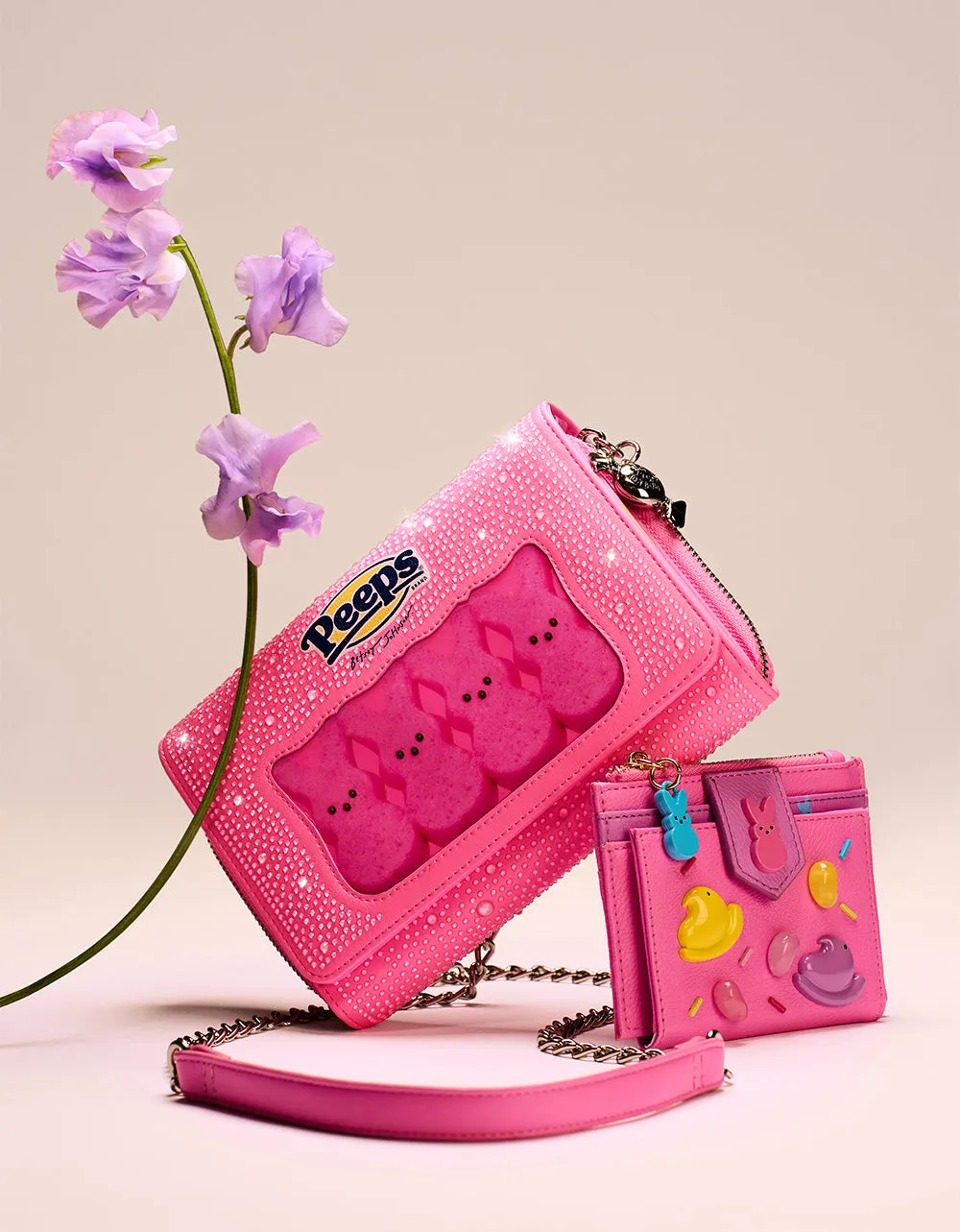 PEEPS WALLET ON CHAIN PINK Betsey Johnson