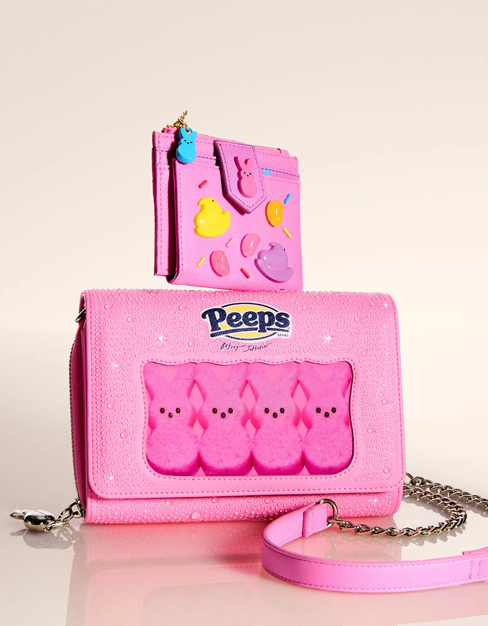 PEEPS WALLET ON CHAIN PINK Betsey Johnson