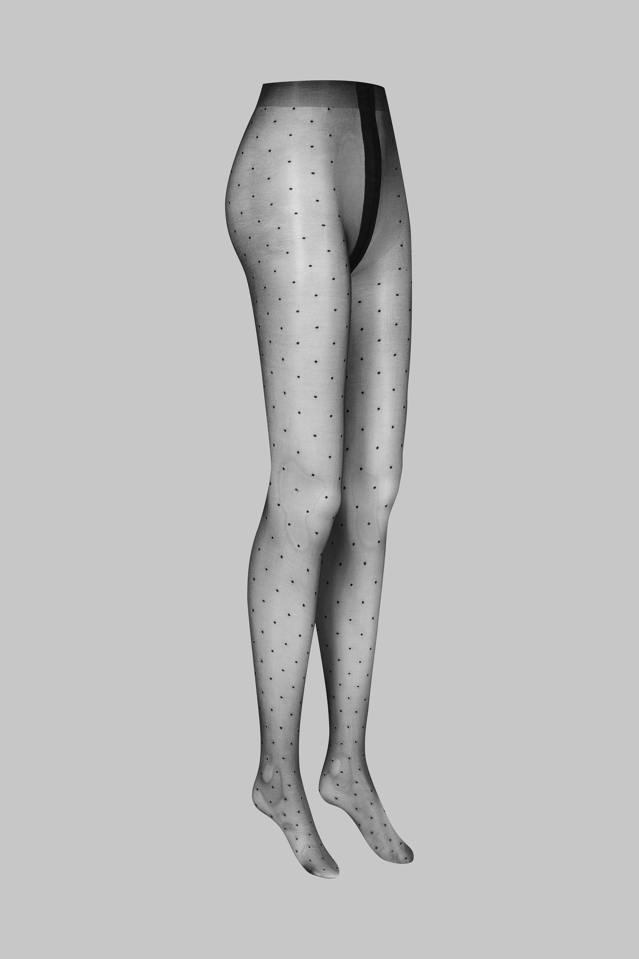 Plumetis glossy tights - 15D - Les Coquetteries Maison Close