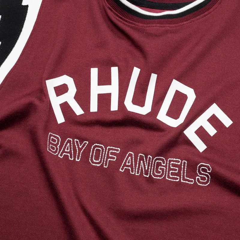 Rhude Lightning Ringer Jersey Tee - Red/White