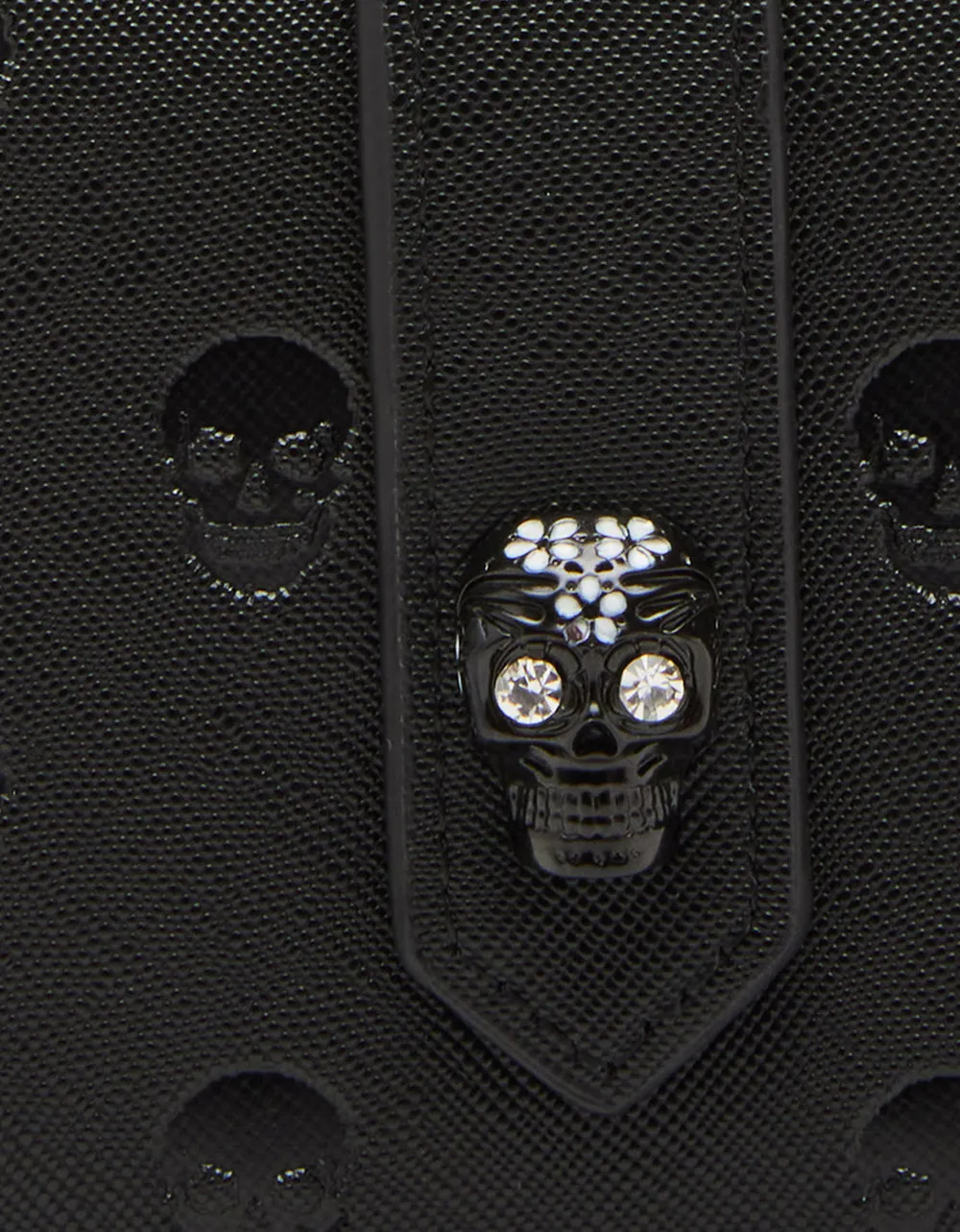 SKULL BOSS BIFOLD WALLET BLACK Betsey Johnson
