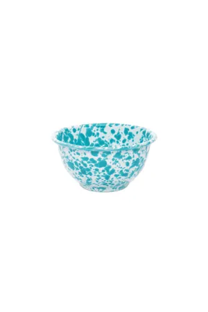 Small Footed Bowl (Turquoise Splatter)